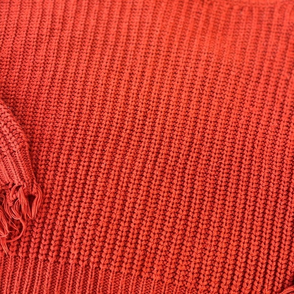 Love Tree burnt orange fringe sweater sz Small - Picture 3 of 4